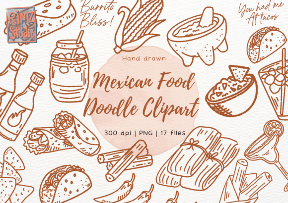 Elevate Your Creative Projects with Mexican Food Doodle Clipart Hand Drawn