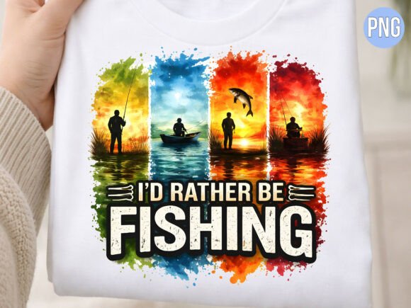 Elevate Your Creative Projects with the Id Rather Be Fishing Sunset PNG