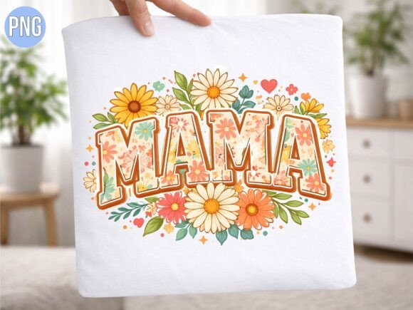 Elevating Brand Aesthetics with the Vintage Floral Mama Daisy Flower PNG