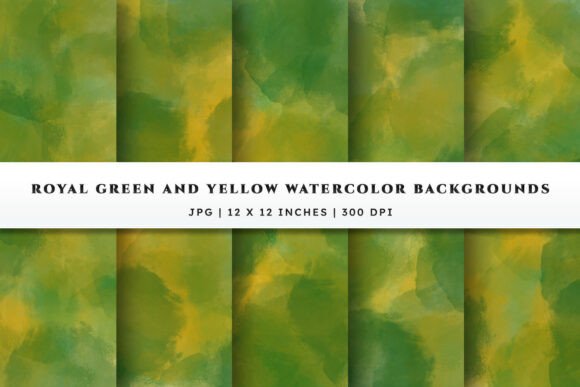 Evaluating the Royal Green Yellow Watercolor Backgrounds Set for Professional Design