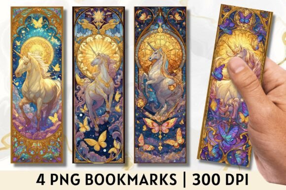 Golden Unicorn Stained Glass Bookmark Guide