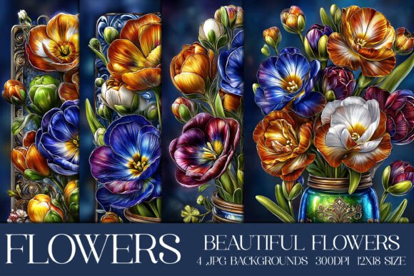 Pretty Luxury Floral Backgrounds -s1: A Versatile Digital Asset for Print and Web Design
