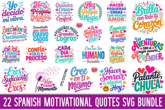 Spanish Motivational Quotes SVG Bundle