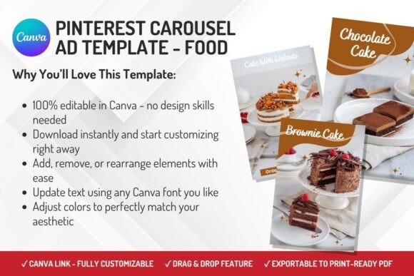 Streamline Your Food Marketing with a Pinterest Carousel Ad Template