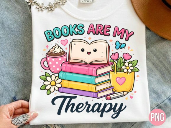 Why the Books Are My Therapy Cute Reading PNG Is the Perfect Design Asset for Book Lovers